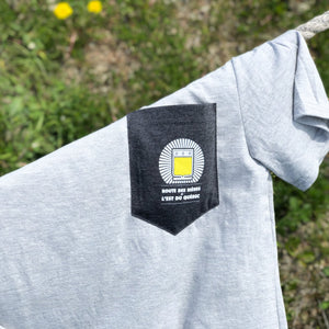 Le modèle avec poche du t-shirt de la Route des bières de l'est du Québec 